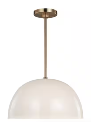 Generation Lighting Ivan 1-Light Blush Transitional Dimmable Indoor/Outdoor Pendant Light with Round Steel Shade 6000501-804 - IN STORE PICK UP